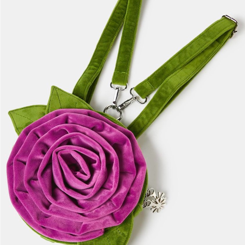 Pink and Green Floral Women's Bag